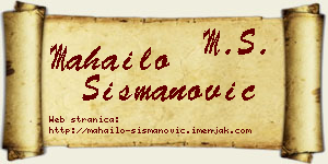 Mahailo Šišmanović vizit kartica